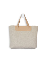 Duurzame shopper Marly handgemaakt van gerecycled wolvilt beige