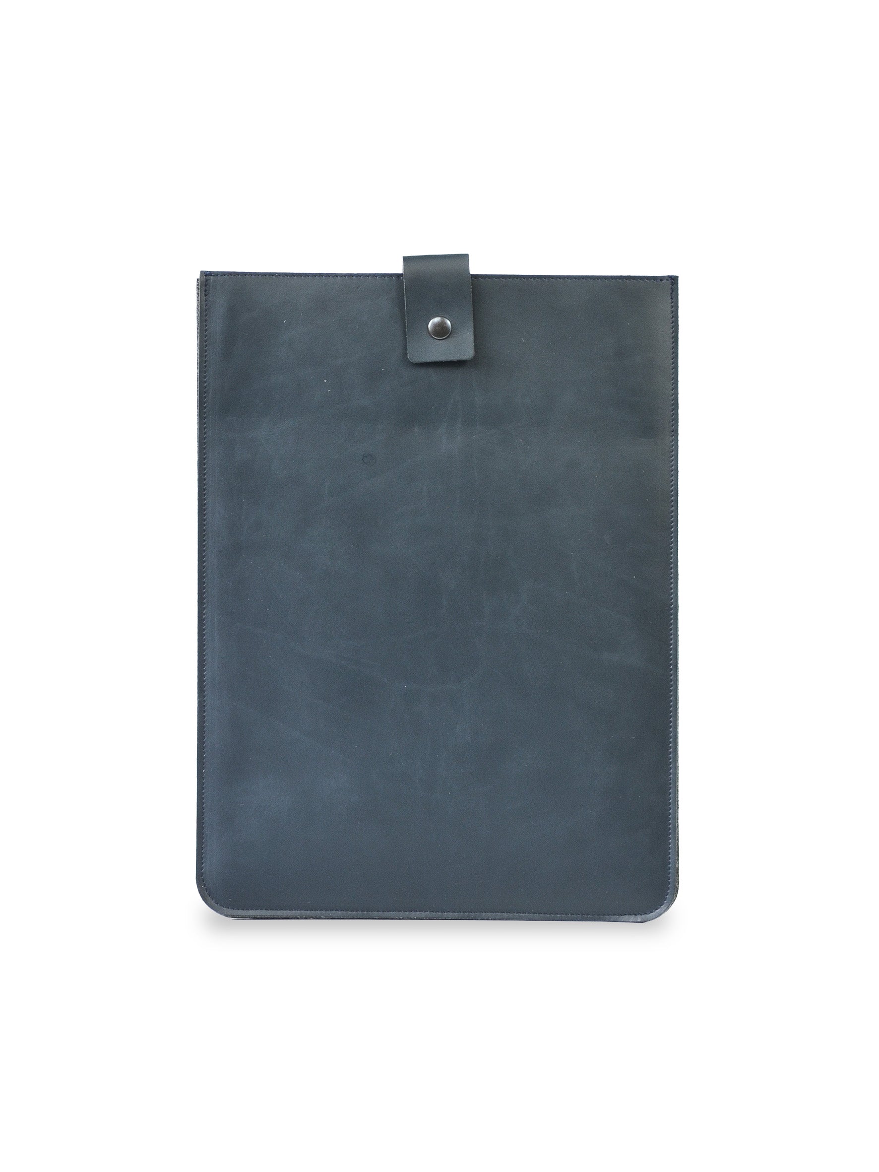 Duurzame laptophoes Nouk van gerecycled leerafval , nacht blauw
