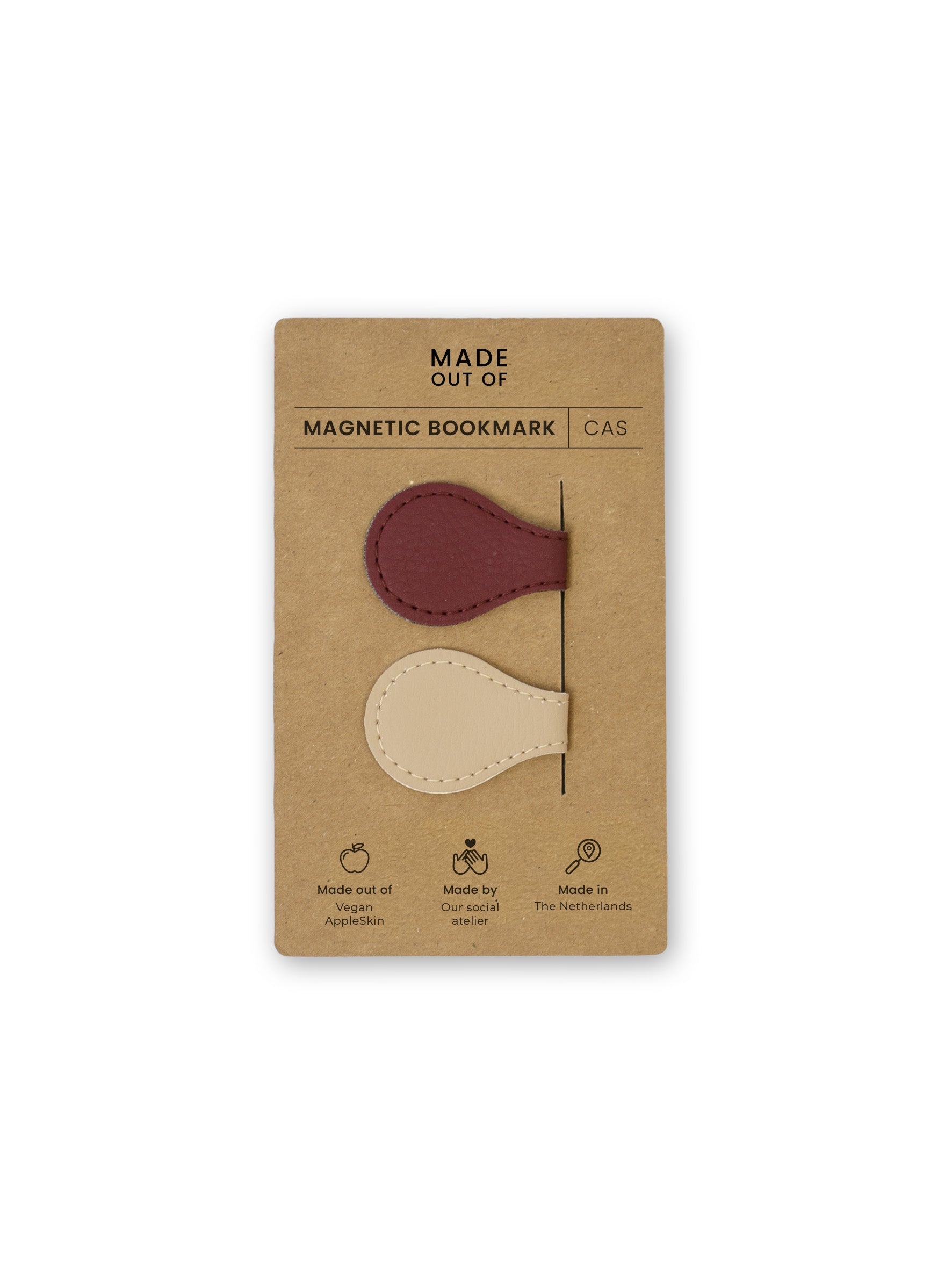 Magnetische boekenleggers CAS – Beige/Bordeaux