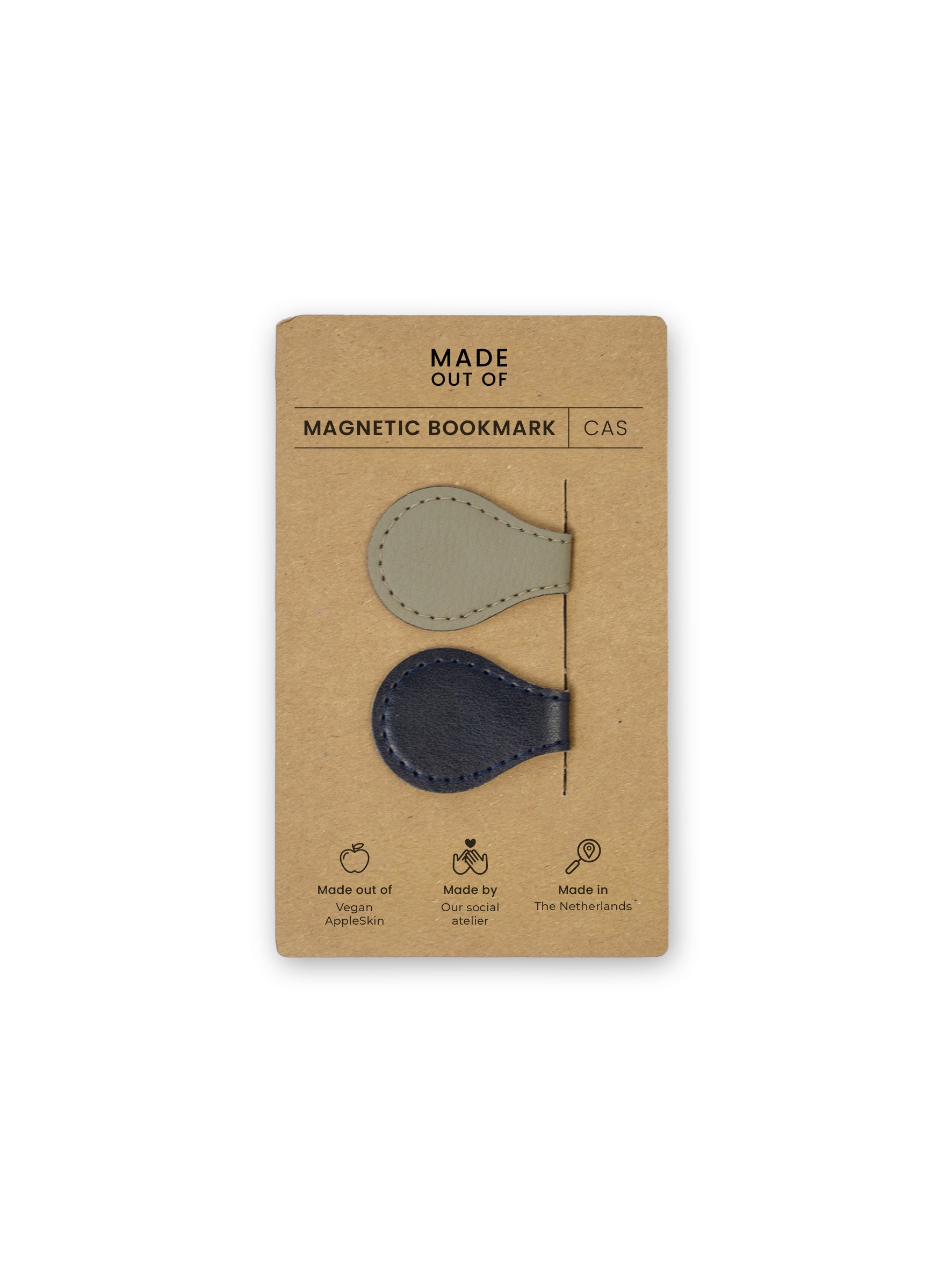 Magnetische boekenleggers CAS – Taupe/Blauw