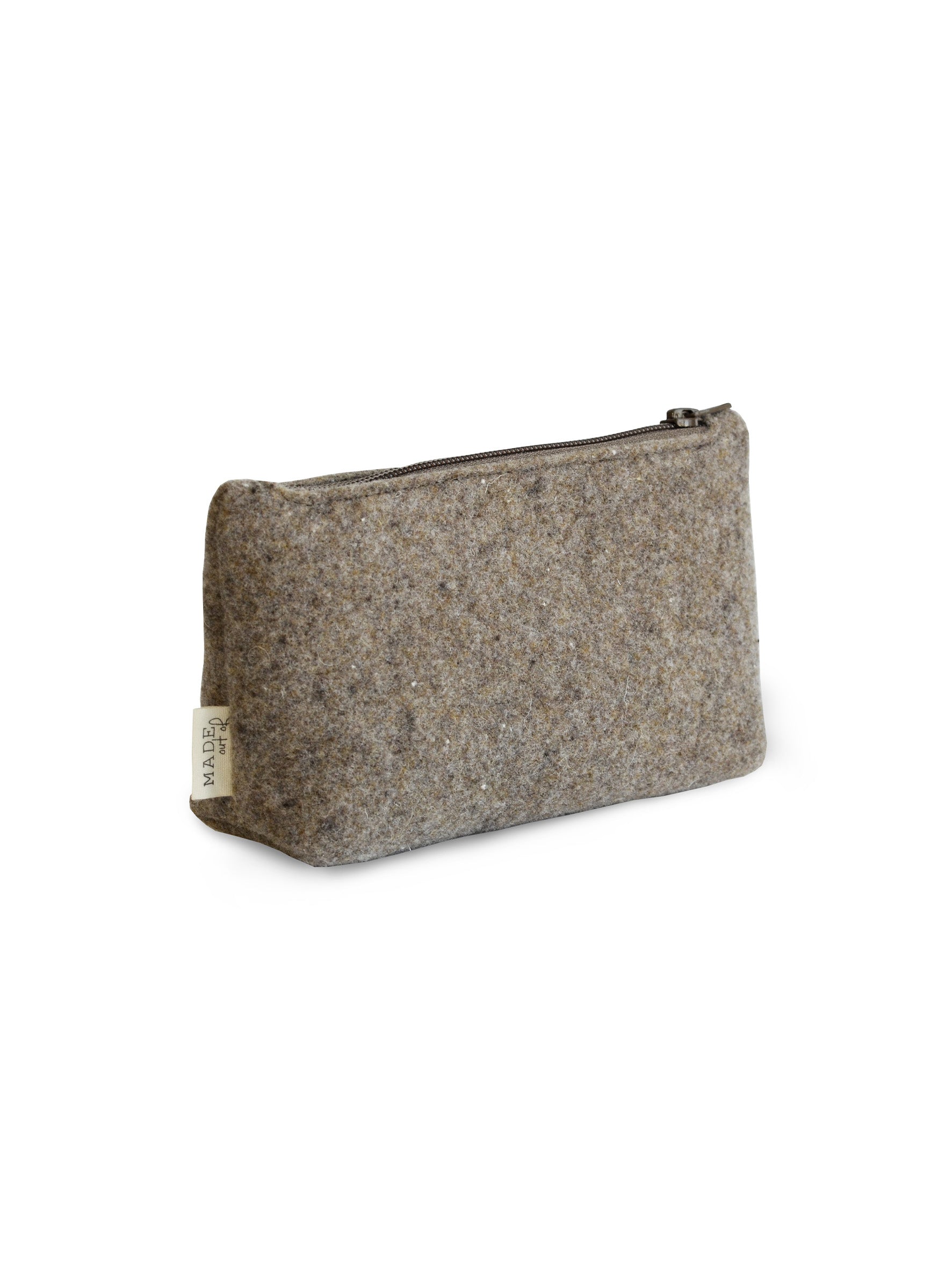 Duurzame en stijlvolle etui Soof van gerecycled wolvilt, kleur taupe