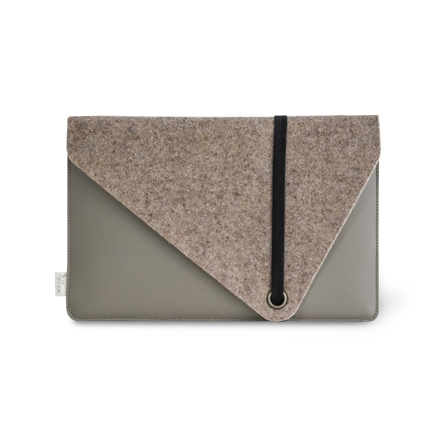 Officeset Laptophoes en kabeltasje recycled wolvilt-taupe