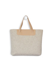 Duurzame shopper Marly handgemaakt van gerecycled wolvilt beige 