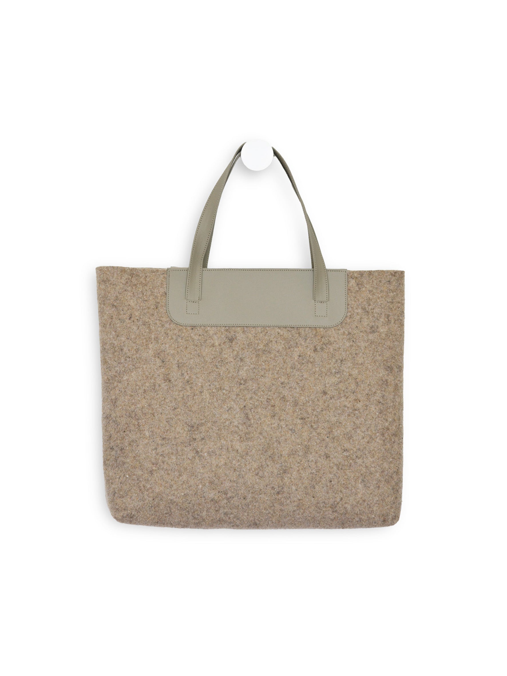 Duurzame shopper Marly handgemaakt van gerecycled wolvilt taupe