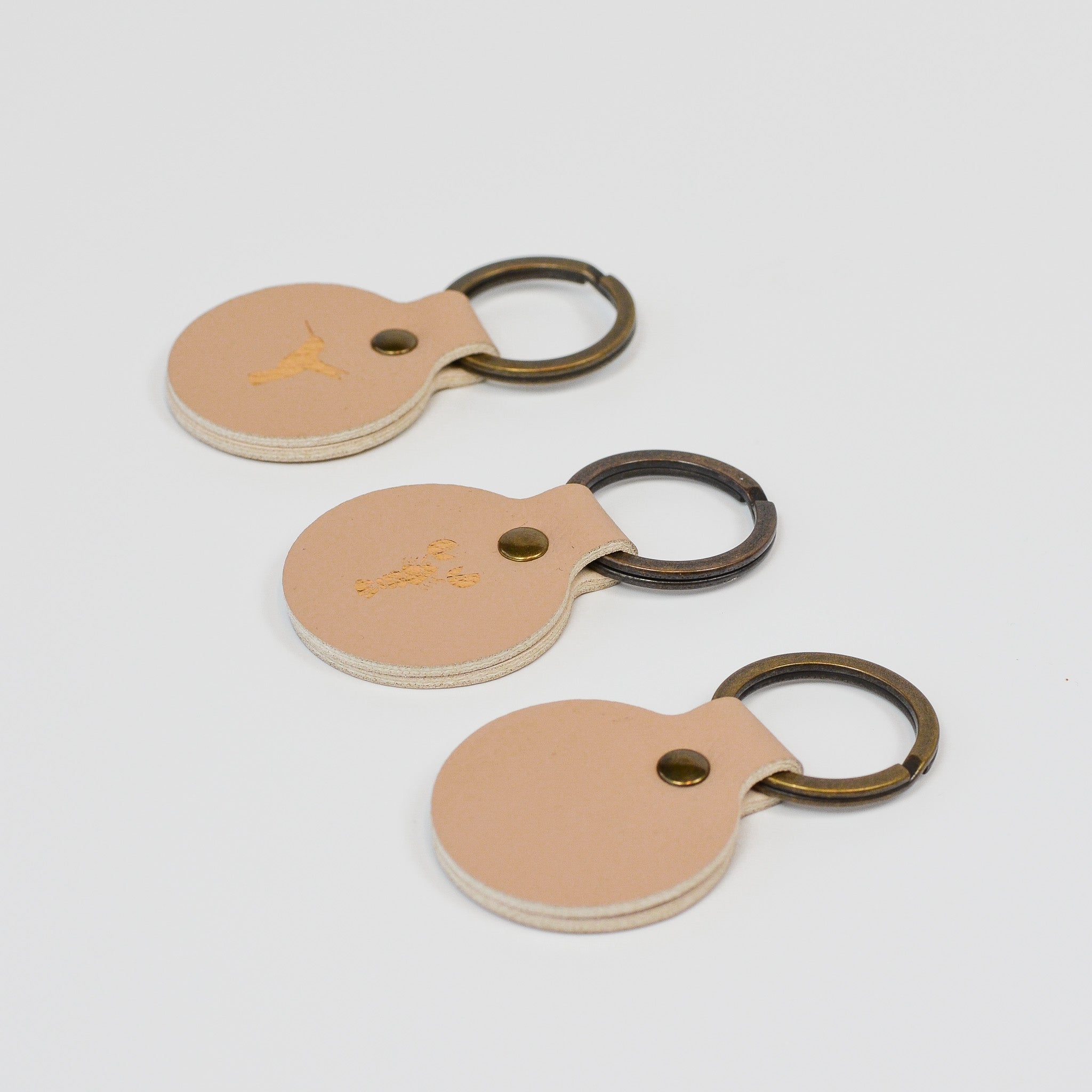 Sleutelhanger CIRCL van vegan appelleer-beige