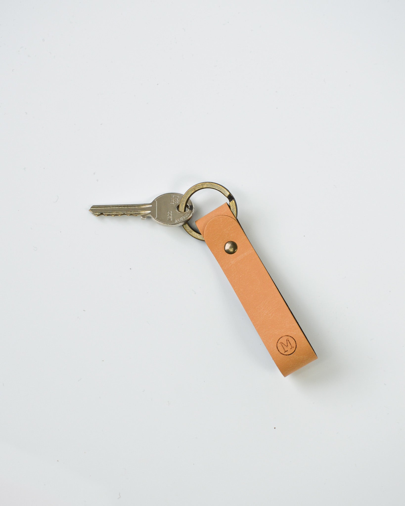 Sleutelhanger GO van gerecycled leerafval, Blond Bruin