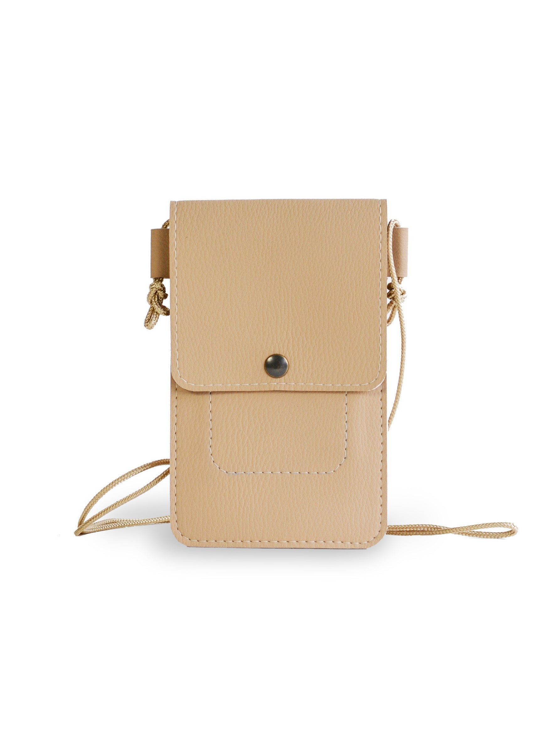 Duurzaam telefoontasje crossbody MOOS van vegan appelleer beige