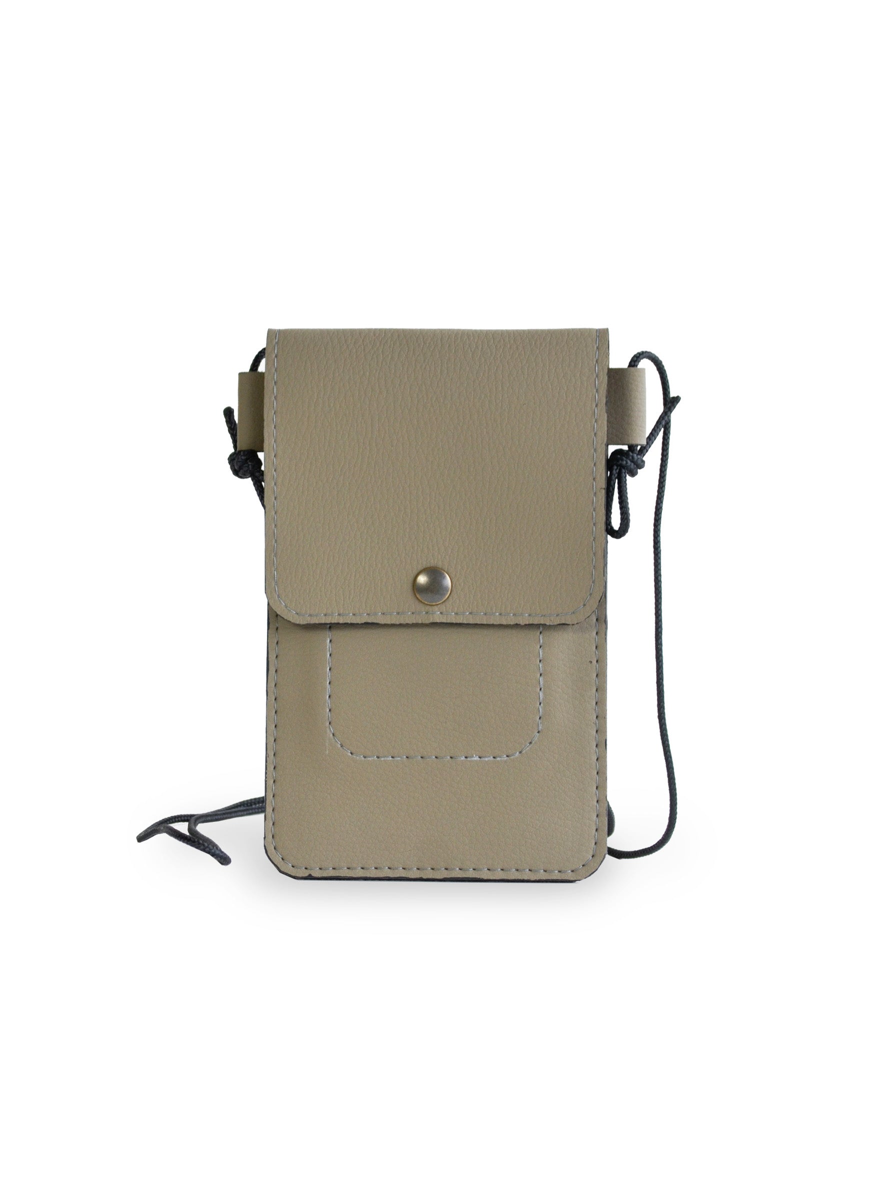 Duurzaam telefoontasje crossbody MOOS van vegan appelleer taupe