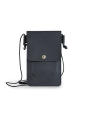 Duurzaam telefoontasje crossbody MOOS van vegan appelleer zwart