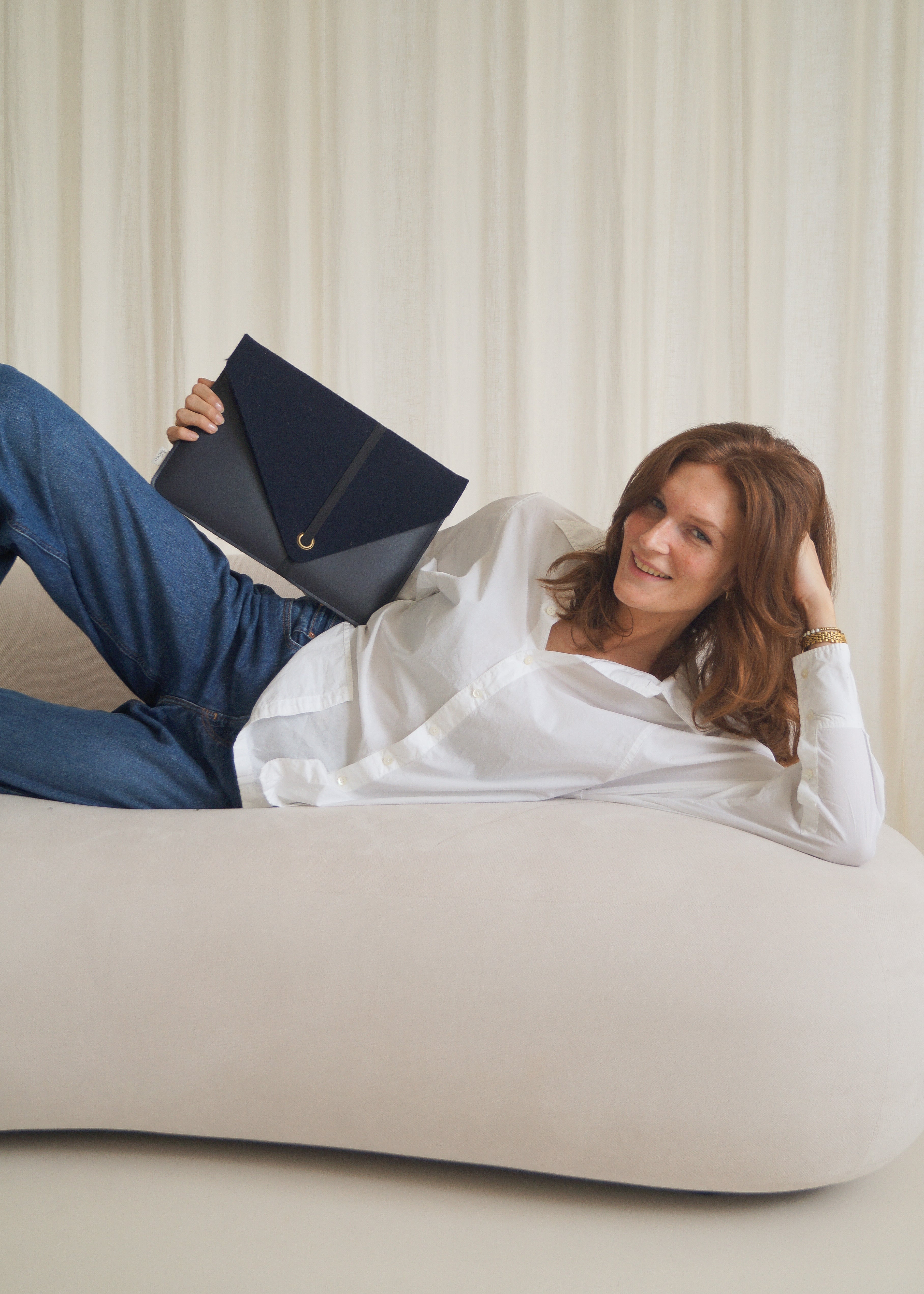 Laptophoes MARO - Blauw Combi