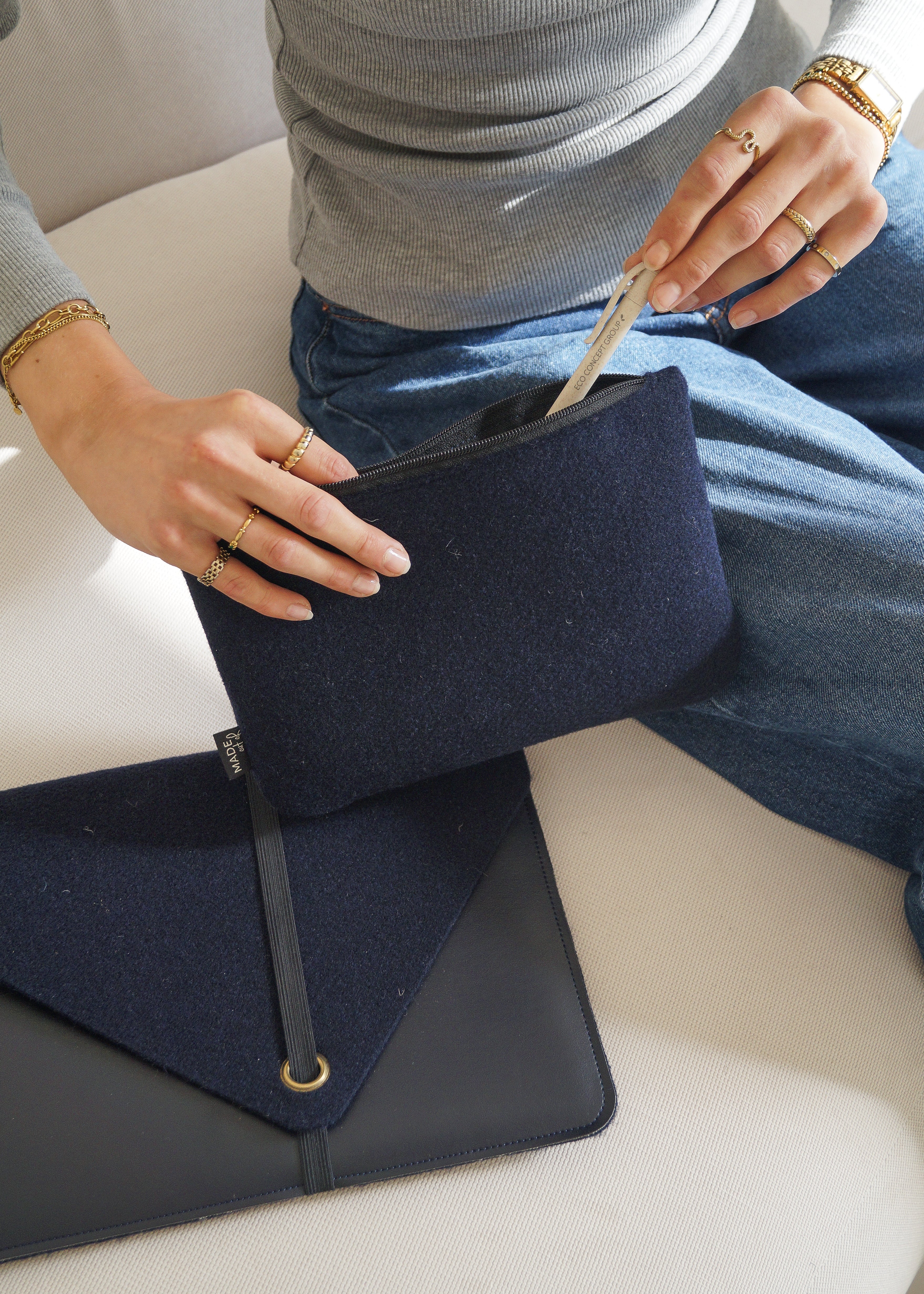 Laptophoes MARO - Blauw Combi